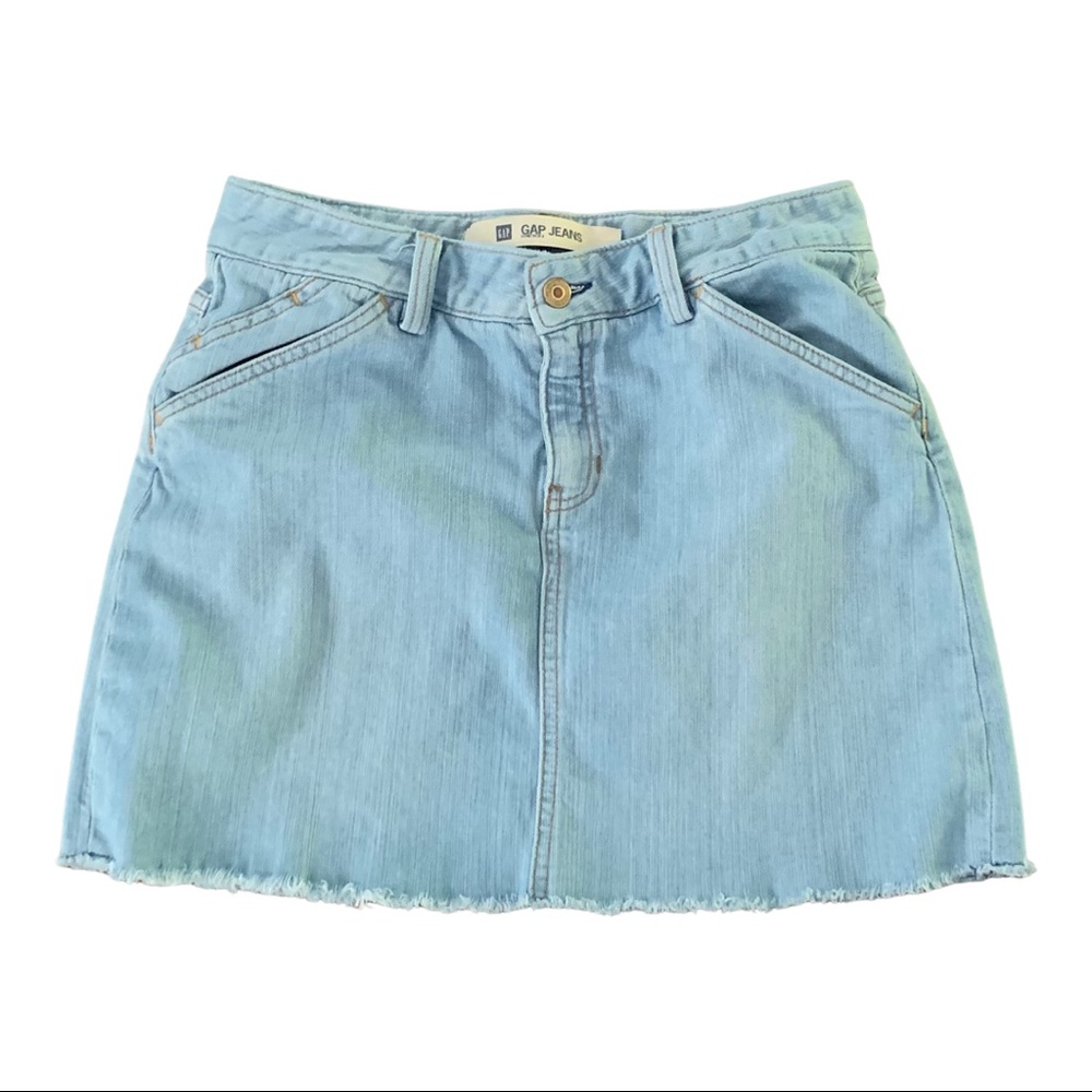 Gap Light Wash Jean Mini Skirt